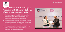 NMIMS Rolls Out Dual Degree Program with Shannon College of Hotel Management Ireland